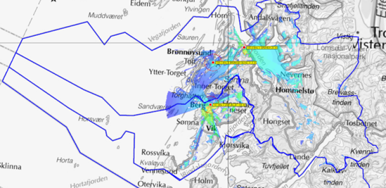 Bildet viser kart over frekvenstillatelse for FM sendernett 17-02.0.